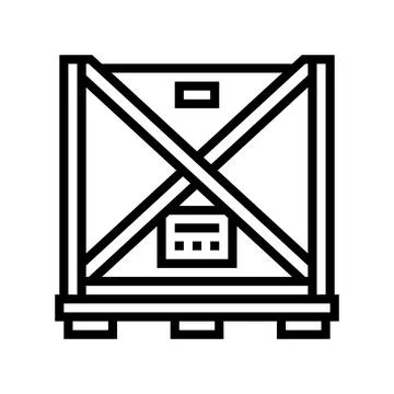 Oversize parcel package line icon vector illustration Illustration