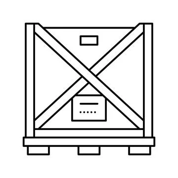 Oversize parcel package line icon vector illustration Illustrazione stock