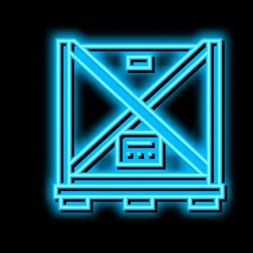Oversize parcel package neon glow icon illustration Stock Illustration