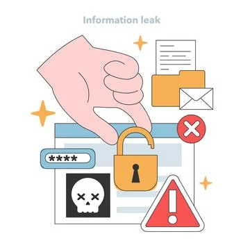 Oversized hand bypasses secure digital barriers, highlighting the risks of Illustrazione stock