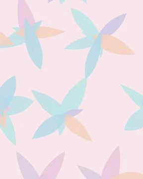 Oversized translucent leaves overlap on a blush background in a soft contem.. Ilustración de archivo