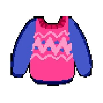 Oversized winter sweater cozy pixel art vector illustration Stock-Illustration