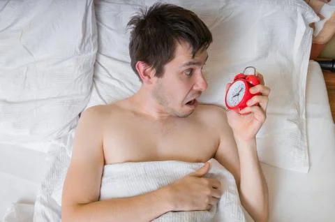 Oversleep concept Stock Photos