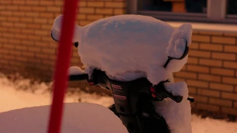 Oversnowed Moped Stock Footage 169790517