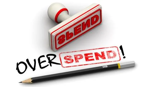 Overspend! Corrected seal impression 스톡 일러스트