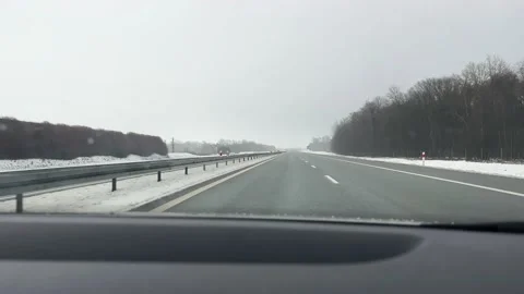 Overtaking on the highway. Road barrier. Perspective. Stock Footage 231514804