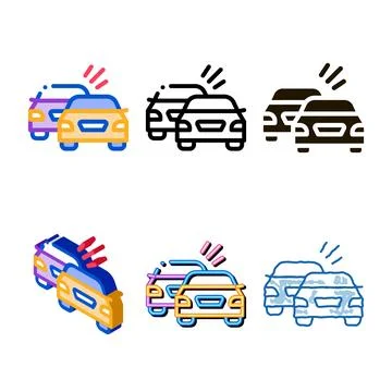 Overtaking previous car icon vector edition outline Stock Illustration