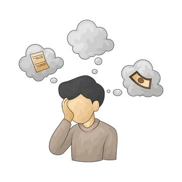 Overthinking illustration イラスト素材