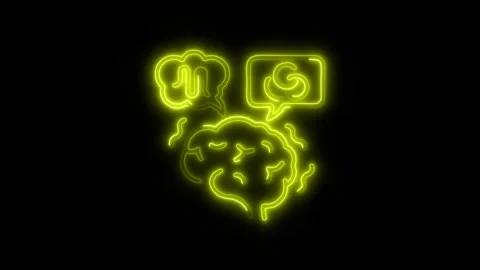 Overthinking Outline Icon in HD Video Neon Animation Vídeo Stock 304507458