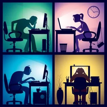 Overtime Stock Illustration