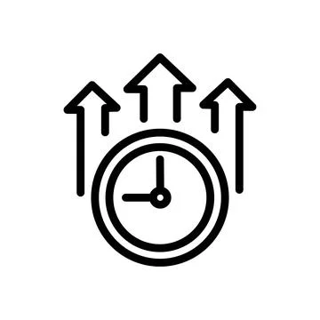 Overtime line icon, long working hours. Isolate on white background. Stock Illustration