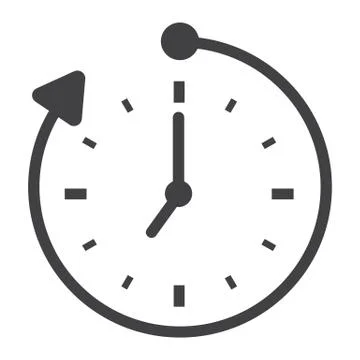 Overtime solid icon, business and clock イラスト素材
