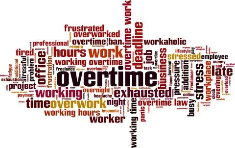 Overtime word cloud Stock Illustration