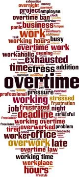 Overtime word cloud Stock Illustration