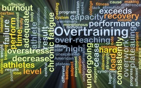 Overtraining background concept glowing Stock Illustration