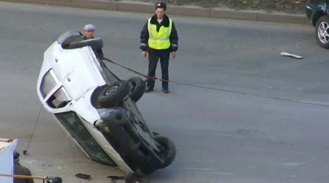 Overturn car ''sequence'' Stock Footage 9218606