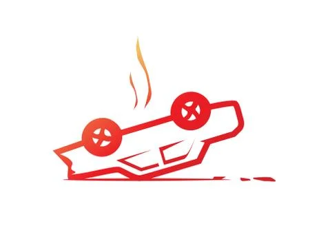 Overturned car illustration Stock Illustration