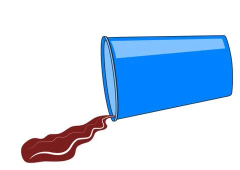 Overturned cup with drink Stock Illustration