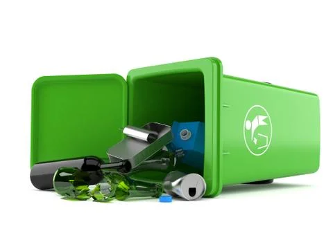 Overturned dustbin Stock Illustration