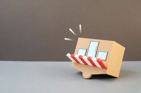 An overturned store. Business problems. Restore and improve your business, .. Stock Photos