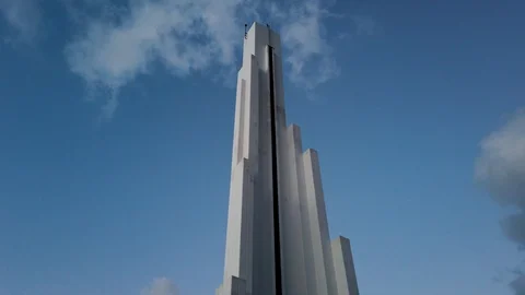 Overview of angular lighthouse in Punta de Hidalgo Stock Footage 122408451