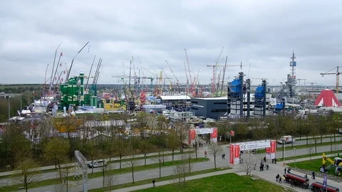 Overview of the bauma from viewpoint Stock Footage 126893043