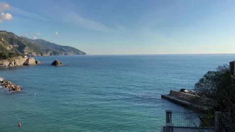 Overview of the beach of Monterosso - Cinque Terre Stock-Footage 168571013