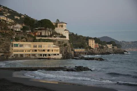 Overview of Bogliasco in Liguria Stock Photos