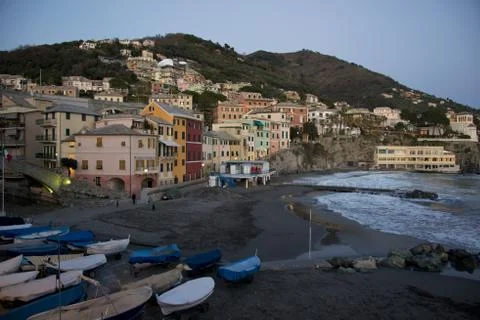 Overview of Bogliasco in Liguria Stock Photos