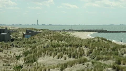 Overview of the buildings on the Marker Wadden 動画素材 218428296