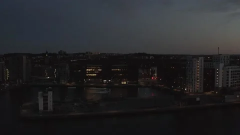 Overview of a city during night time Stock Footage 165877944