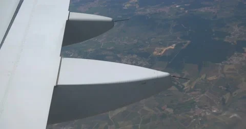 Overview clouds and sky from indoor plane Stock Footage 155820431