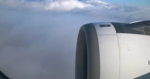 Overview clouds and sky from indoor plane Video stock 155820472