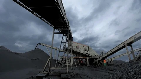 An overview of a coal mining process at the coal mine Stock Footage 101501504