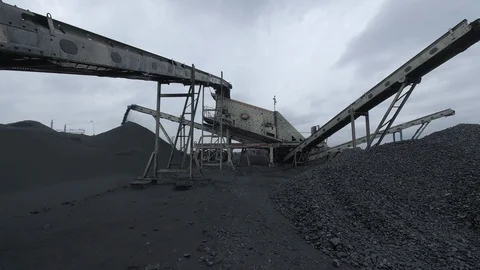 An overview of a coal production process at the coal mine Stock Footage 101501541