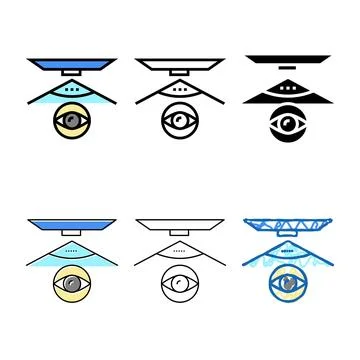 Overview computer display color variants icon vector 스톡 일러스트