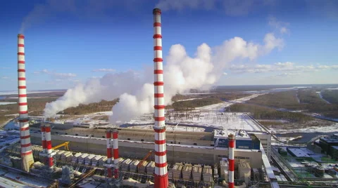 Overview of the electric power plant Stock Footage 62735271