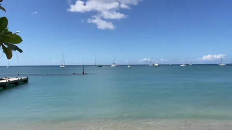 Overview on the Emerald Bay at the St Lucia Island 動画素材 327629528