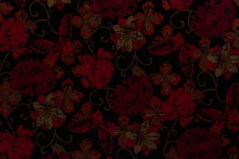Overview of fabric with floral pattern Stock Photos