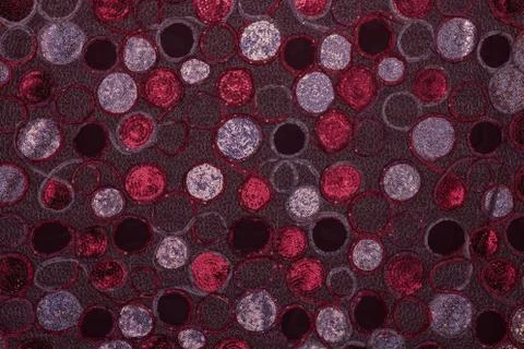 Overview of fabric with violet patterns with textile texture background Stock Photos