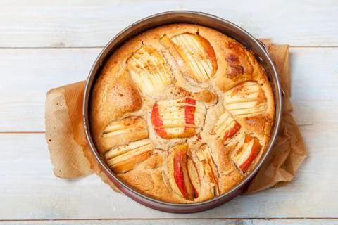 Overview of a german apple pie Stock Photos