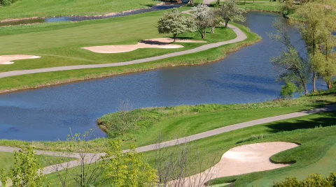 Overview of golf course Video stock 299973