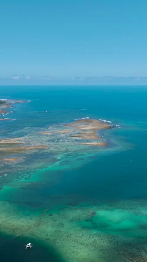 Overview of Great Barrier Reef and Turqoise water. Philippines. Stock Footage 253257273
