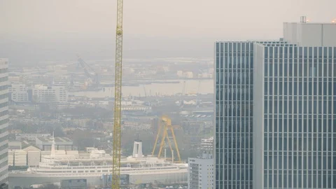 Overview Of A Harbor City Stock Footage 127035767