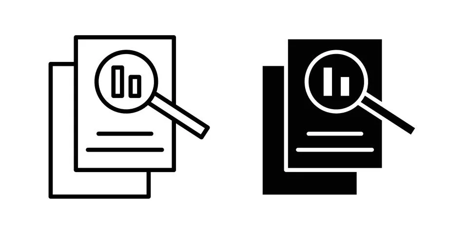 Overview icon silhouette vector set. thin line pack Stock Illustration