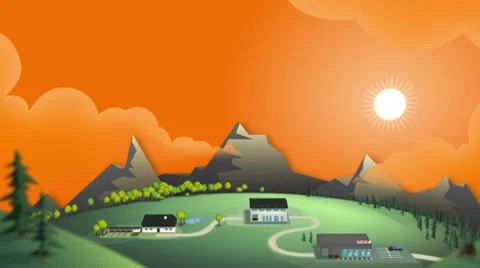 Overview illustrative landscape Stock Footage 8573079