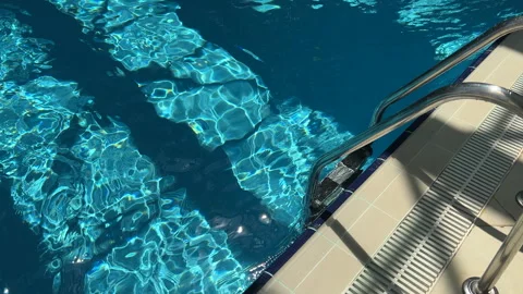 Overview of indoor spa swimming pool with stairs Stock Footage 245879983
