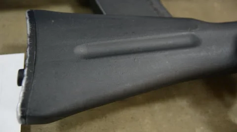 Overview Kalashnikov lying Stock Footage 64458826