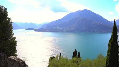 Overview of Lake Como from an elevated position Stock Footage 219242814