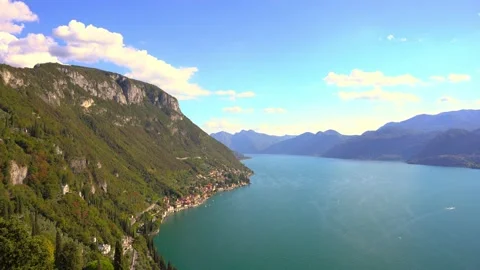 Overview of Lake Como from an elevated position Stock Footage 232287416